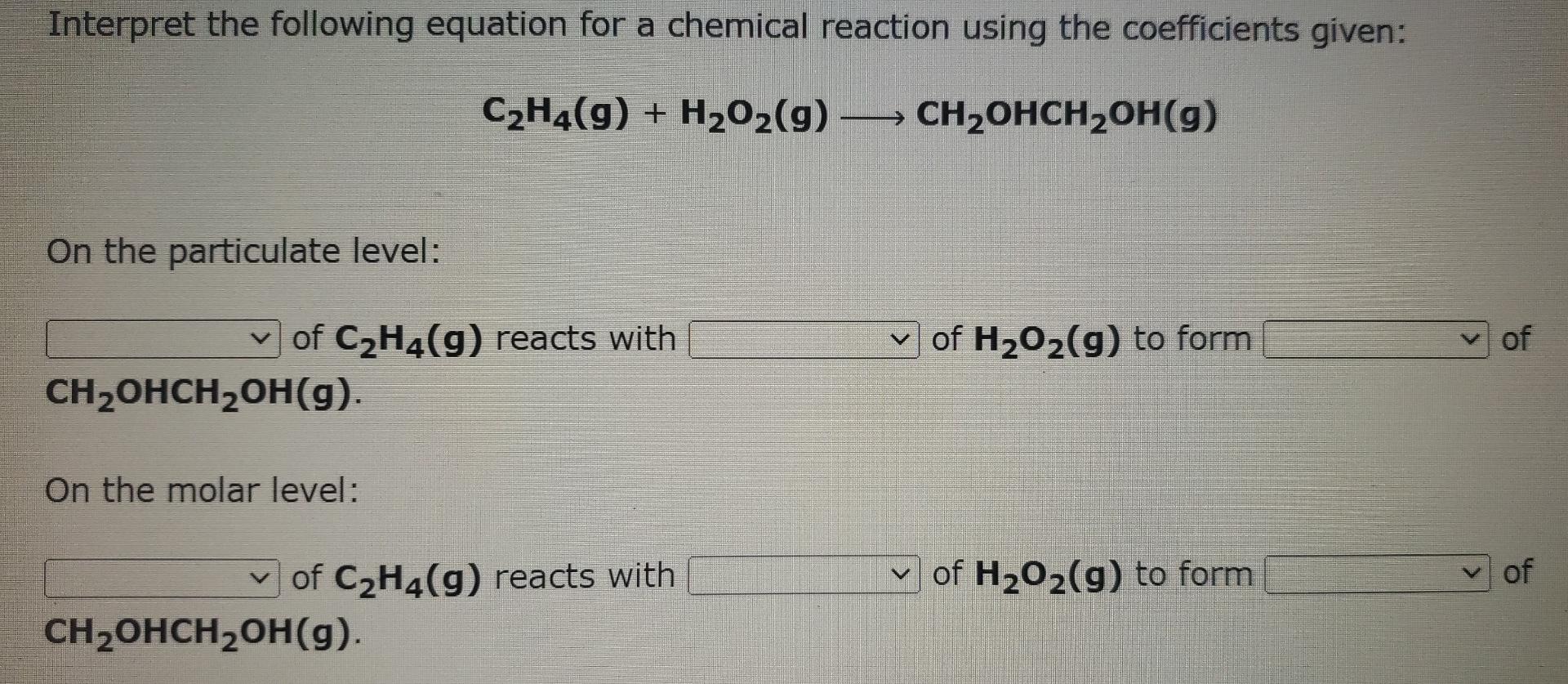 Solved Interpret the following equation for a chemical Chegg