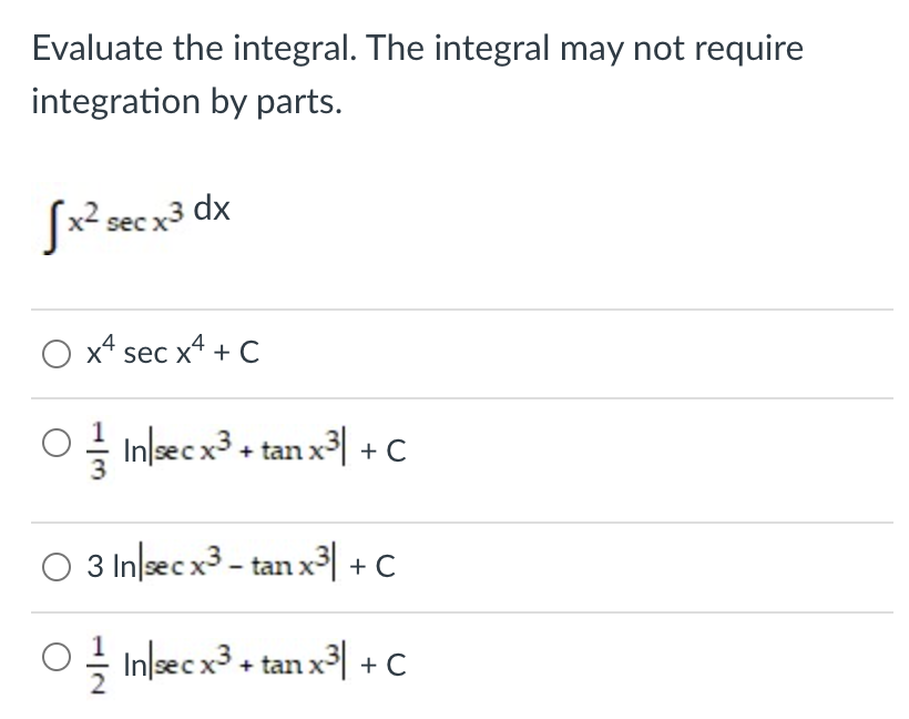 Not Intrical Solved Evaluate the integral. The integral may not | Chegg.com