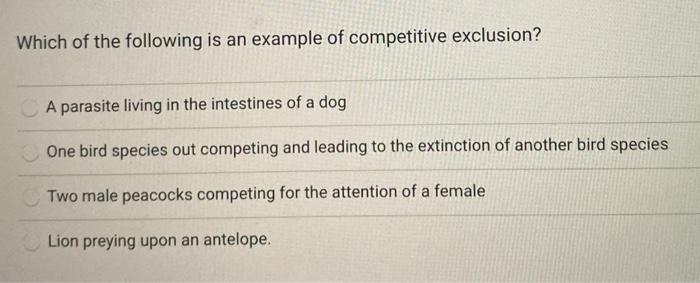 Solved Which of the following is an example of competitive | Chegg.com