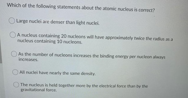 Solved Which Of The Following Statements About The Atomic | Chegg.com Solved Which Of The Following Statements About The Atomic | Chegg.com
