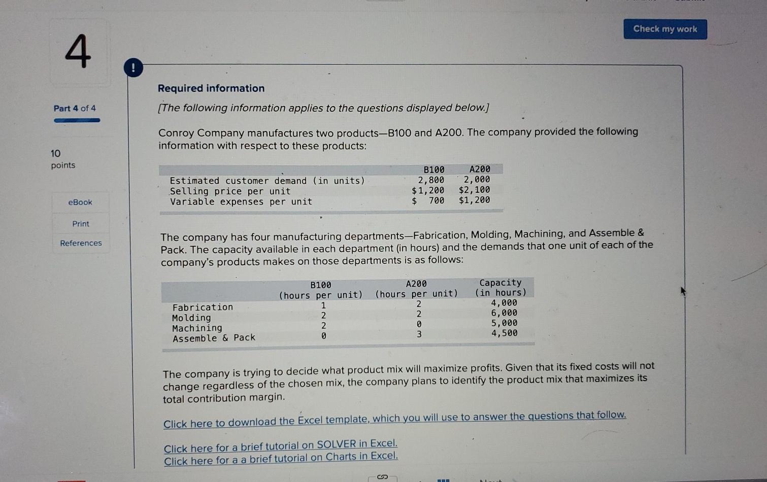 Solved Check my work 4 Required information Part 4 of 4 (The | Chegg.com
