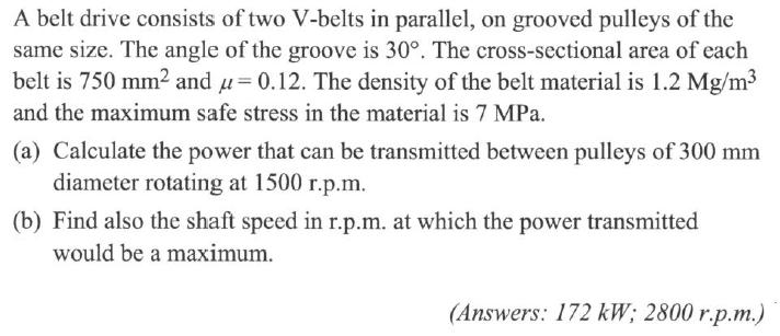 grooved drive belts