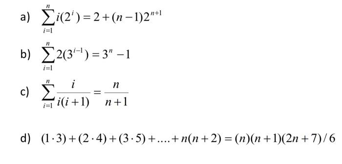 Solved 1. Establish the following by mathematical | Chegg.com