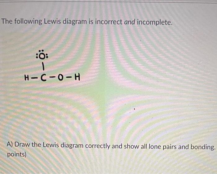 Solved The following Lewis diagram is incorrect and | Chegg.com