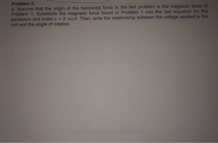 Problem 3. A. Assume That The Origin Of The | Chegg.com