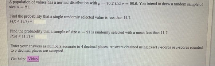 Solved A population of values has a normal distribution with | Chegg.com