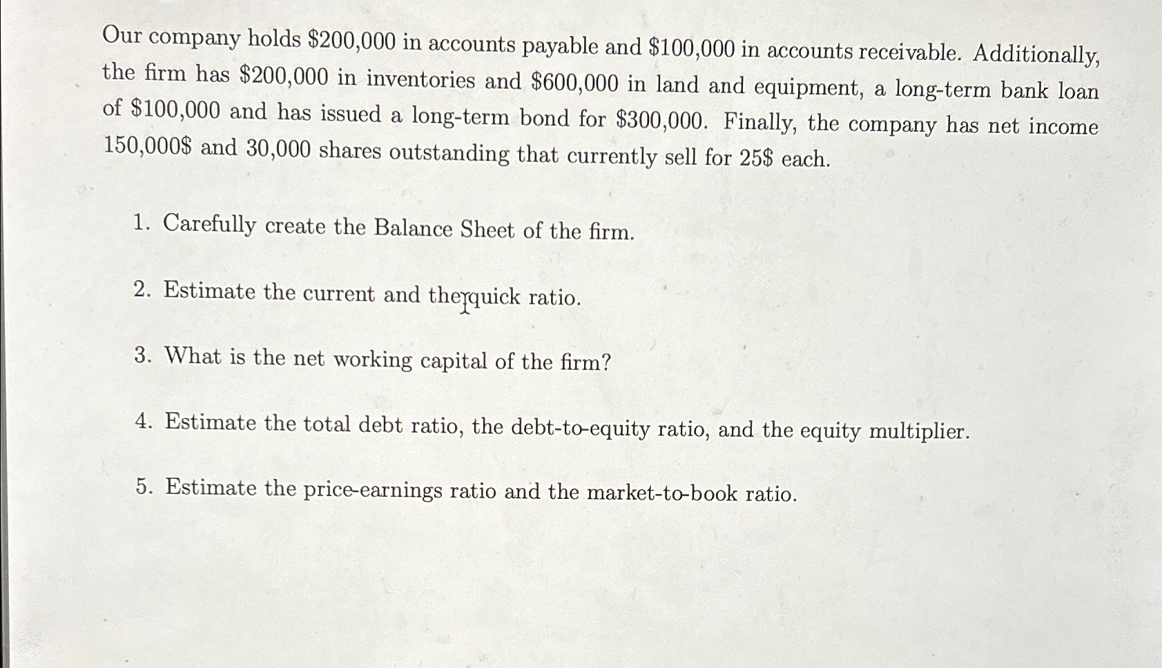Solved Our company holds $200,000 in accounts payable and | Chegg.com