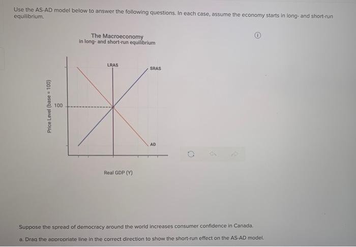 Solved Use the AS-AD model below to answer the following | Chegg.com