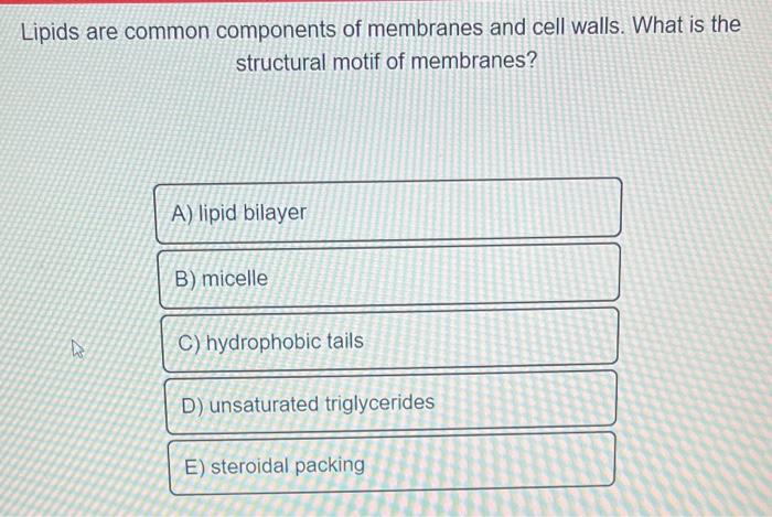 Solved Lipids are common components of membranes and cell | Chegg.com