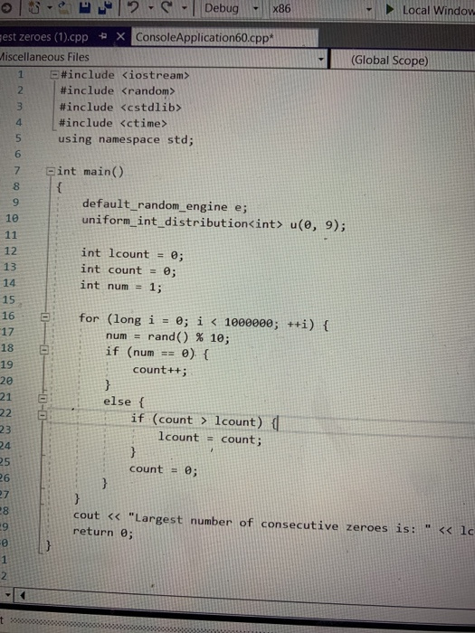 Solved in a c++, visual studio 2017, Write a program that | Chegg.com