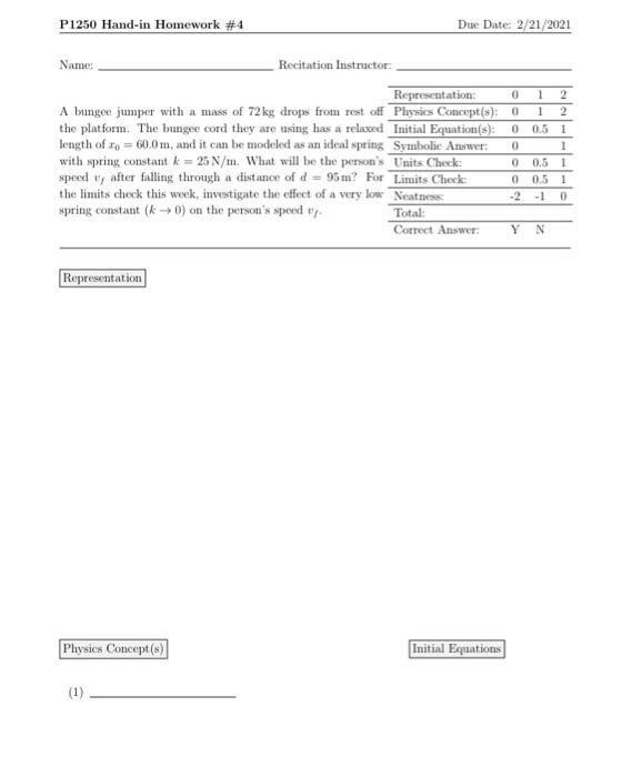 Solved P1250 Hand-in Homework #4 Due Date: 2/21/2021 Name: | Chegg.com