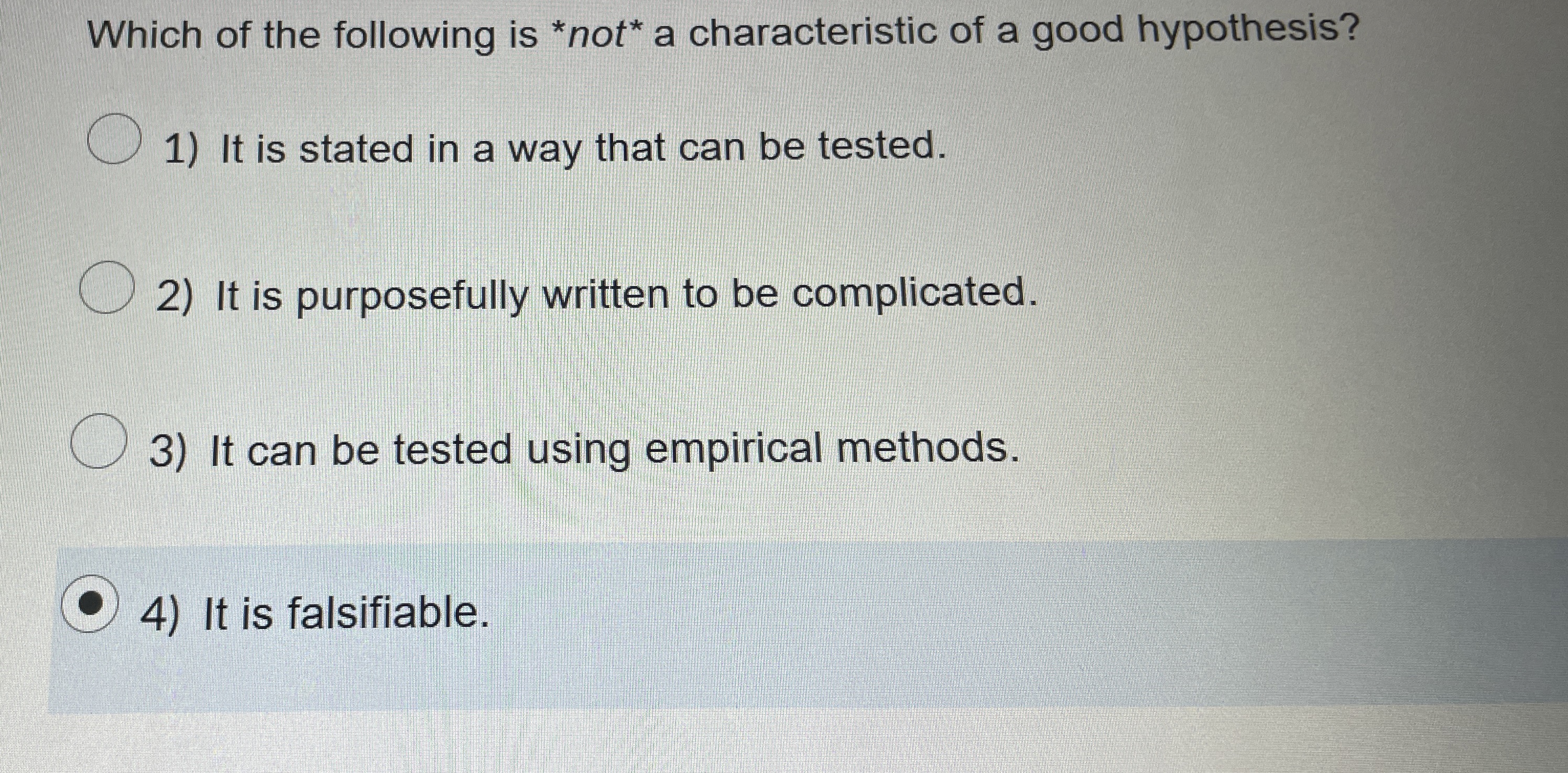 Solved Which of the following is a characteristic of a good | Chegg.com