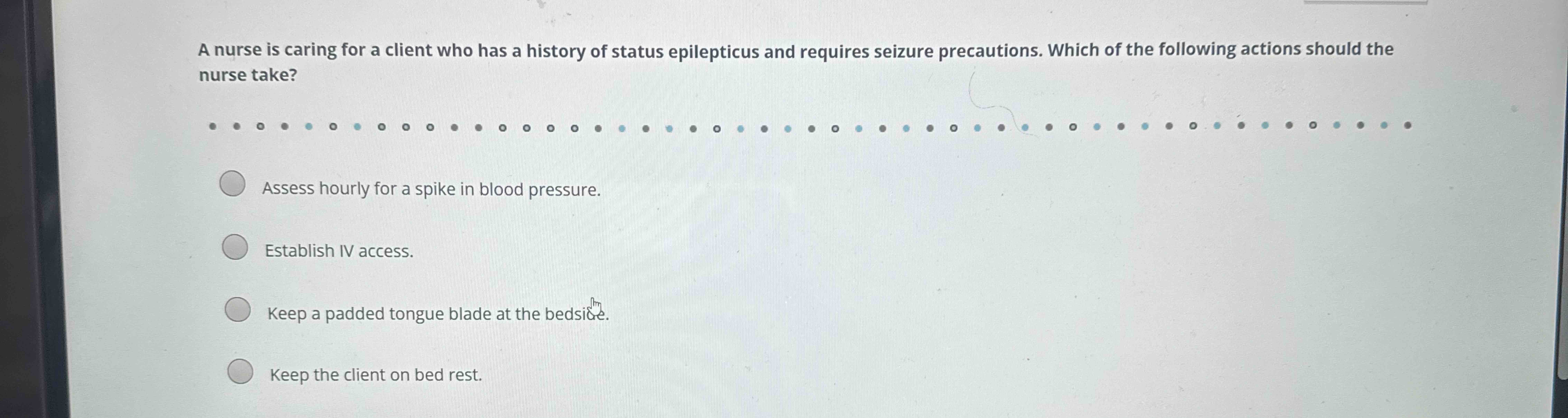 Solved A nurse is caring for a client who has a history of | Chegg.com