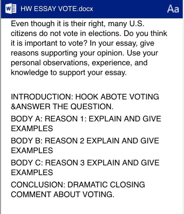 right to vote essay