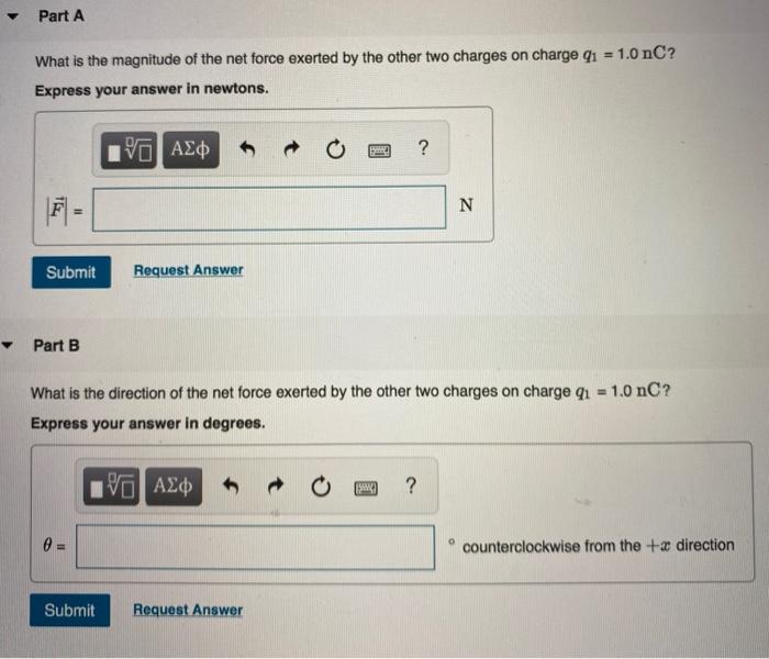 Solved Three point charges are located on the positive | Chegg.com