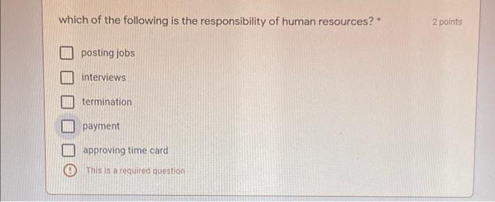 Solved which of the following is the responsibility of human | Chegg.com