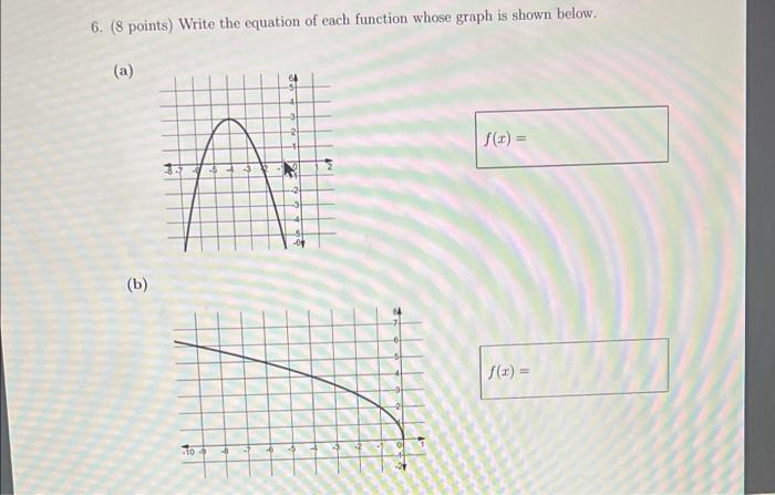 Solved 6. (8 points) Write the equation of each function | Chegg.com