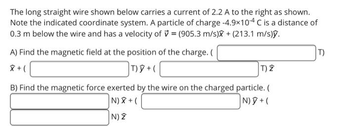 Solved The long straight wire shown below carries a current | Chegg.com