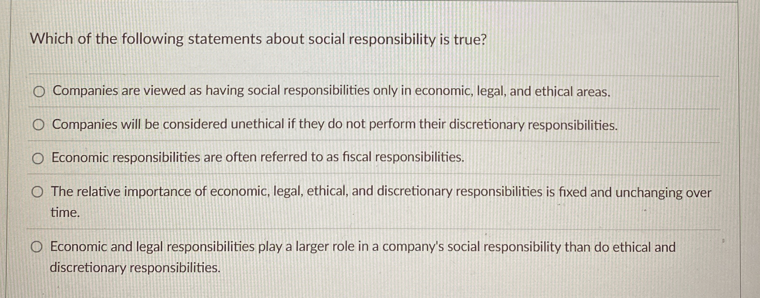 Solved Which of the following statements about social | Chegg.com