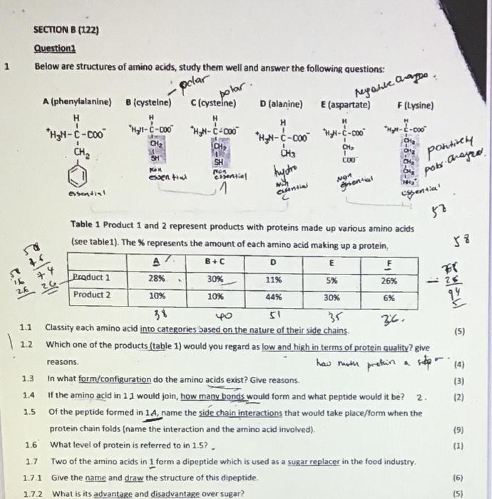 Solved SECTION B (122) Question: Below Are Structures Of | Chegg.com