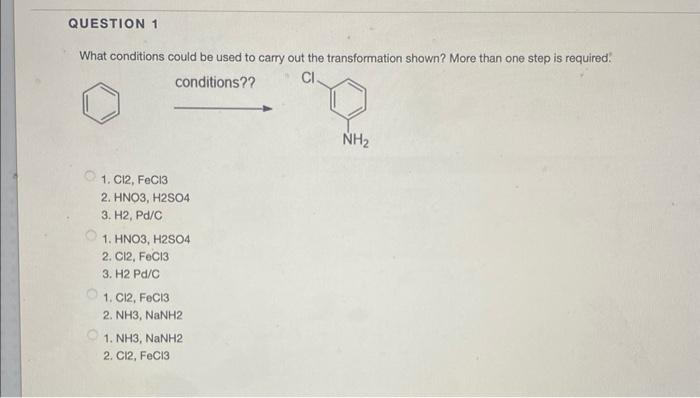 Solved What conditions could be used to carry out the | Chegg.com