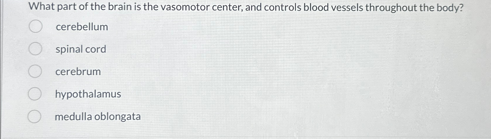 Solved What part of the brain is the vasomotor center, and | Chegg.com