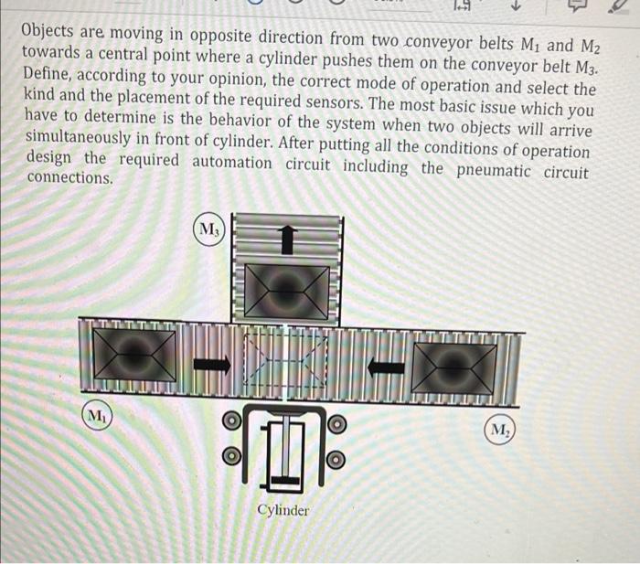 Solved In a process station, a cylinder pushes objects one
