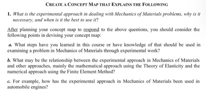 Solved CREATE A CONCEPT MAP THAT EXPLAINS THE FOLLOWING 1. | Chegg.com