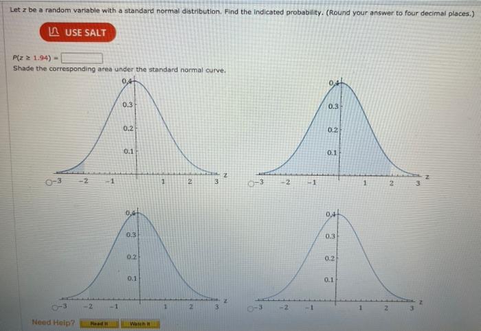 Solved Let z be a random variable with a standard normal | Chegg.com