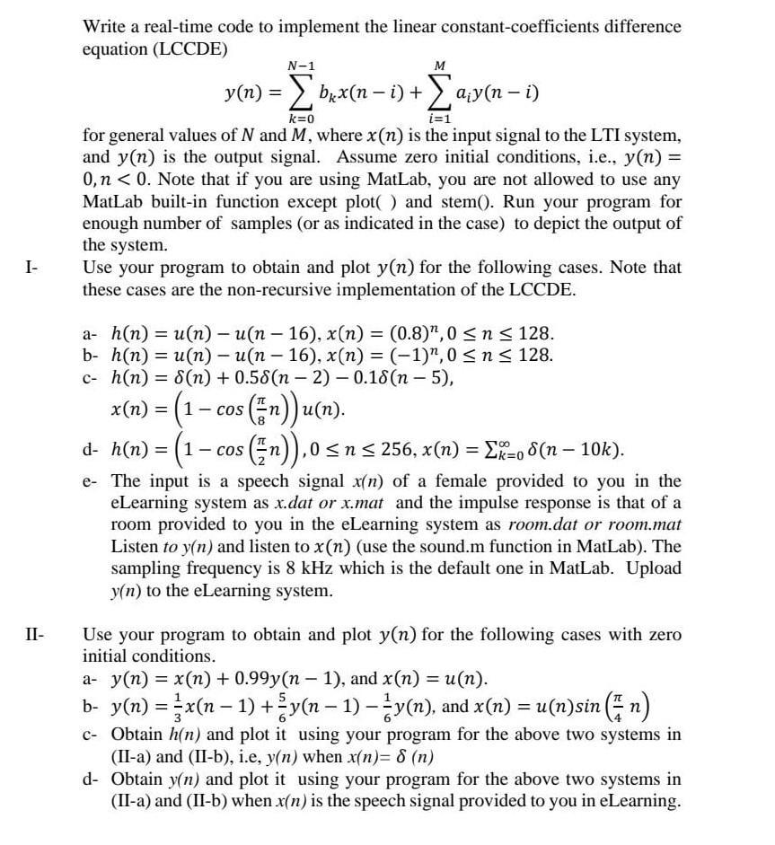 Solved Write a realtime code to implement the linear