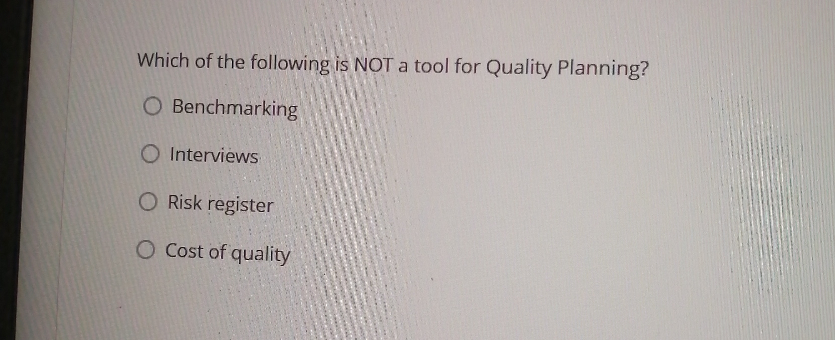 Solved Which of the following is NOT a tool for Quality | Chegg.com