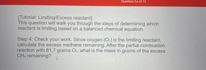 Solved [Tutorial: Limiting/Excess reactant] This question | Chegg.com