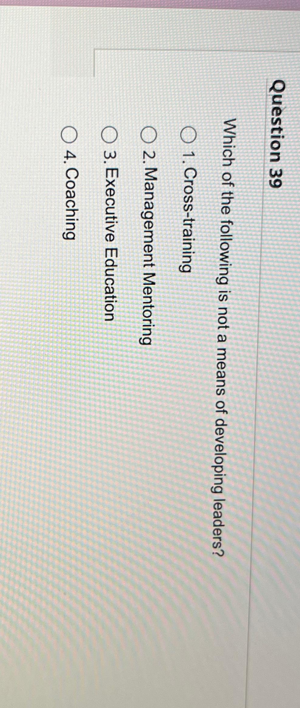 Solved Which of the following is not a means of developing | Chegg.com