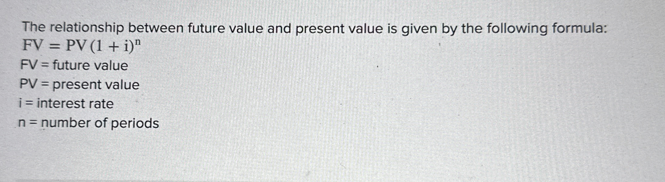 Solved The relationship between future value and present | Chegg.com