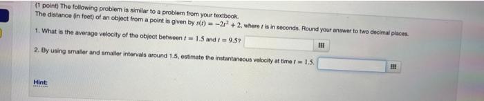 Solved (1 point) The following problem is similar to a | Chegg.com