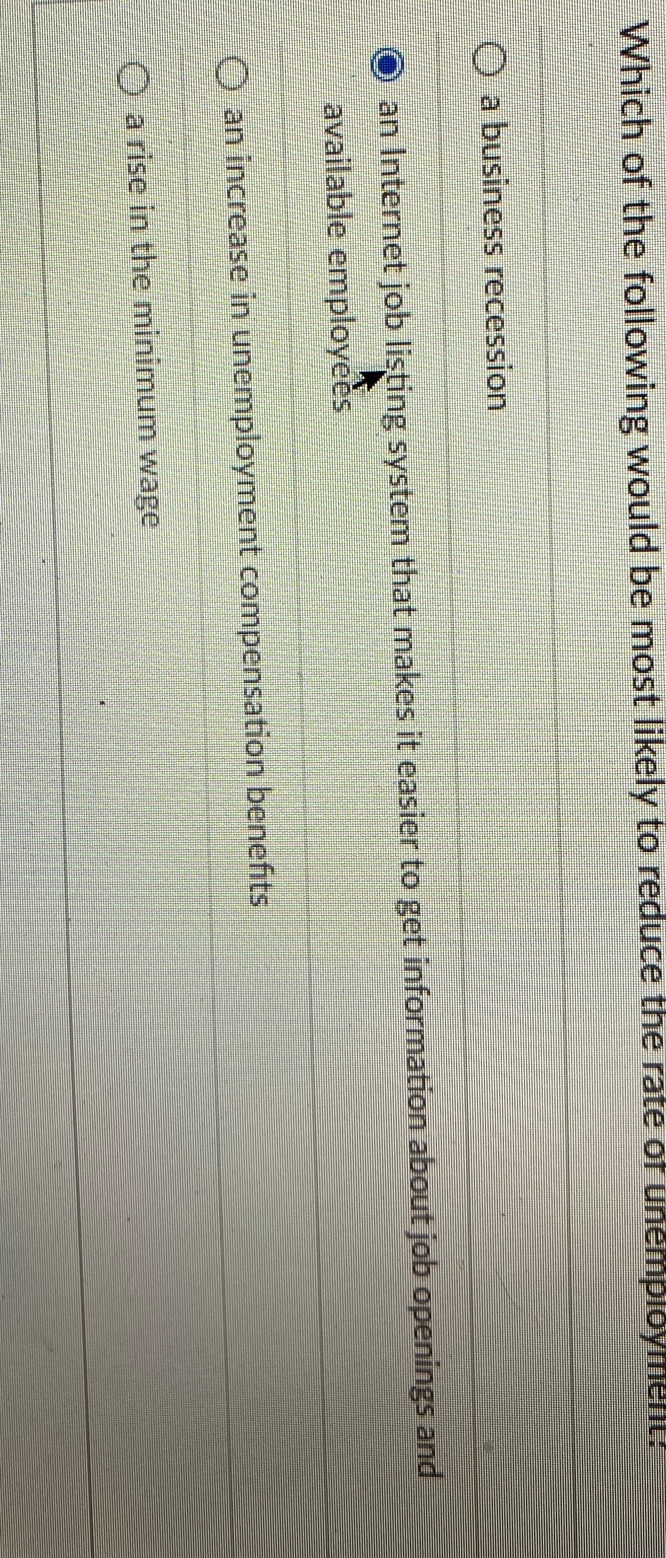Solved Which of the following would be most likely to reduce | Chegg.com