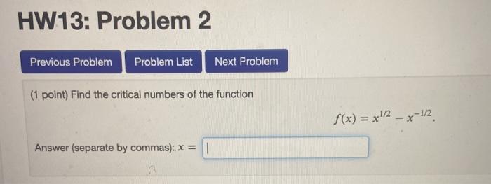 Solved HW13: Problem 2 Previous Problem Problem List Next | Chegg.com