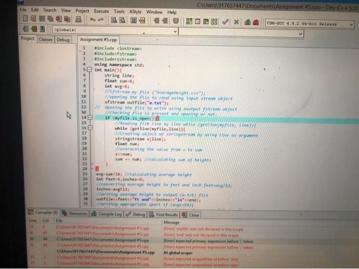 Solved Hello, I need help on fixing these errors on lines | Chegg.com