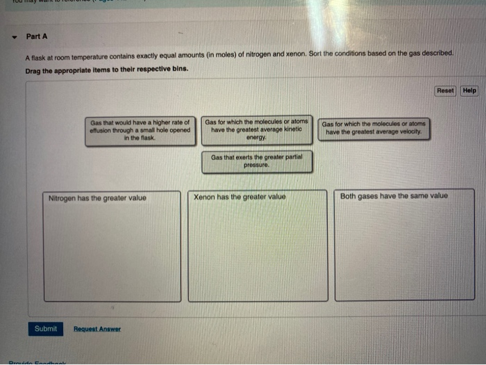 Solved Part A A flask at room temperature contains exactly | Chegg.com