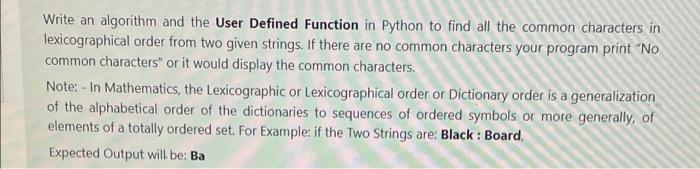 Solved Write an algorithm and the User Defined Function in | Chegg.com