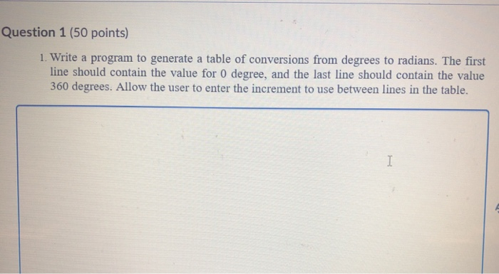 Solved Question 1 (50 points) 1. Write a program to generate | Chegg.com
