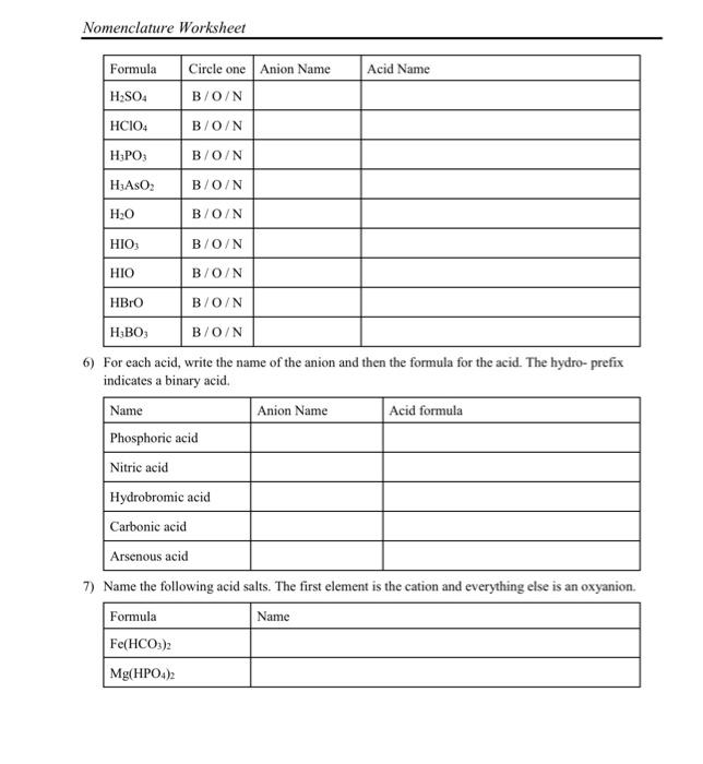 4) Write the name for each molecular compound. The | Chegg.com