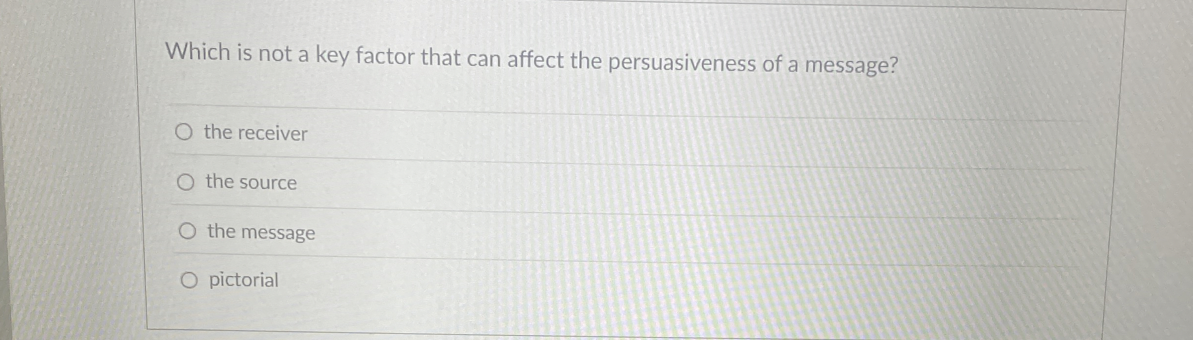 Solved Which is not a key factor that can affect the | Chegg.com
