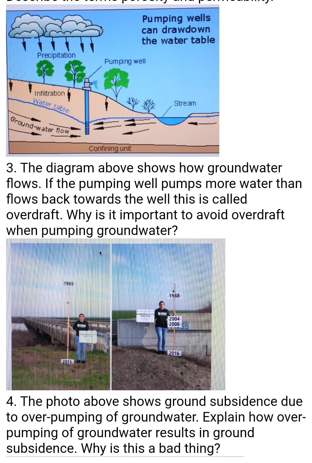 Solved Pumping wells can drawdown the water table