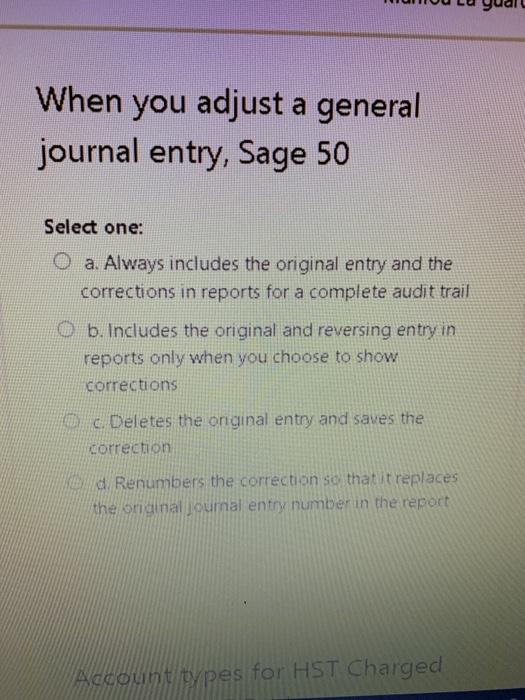 Solved When you adjust a general journal entry, Sage 50