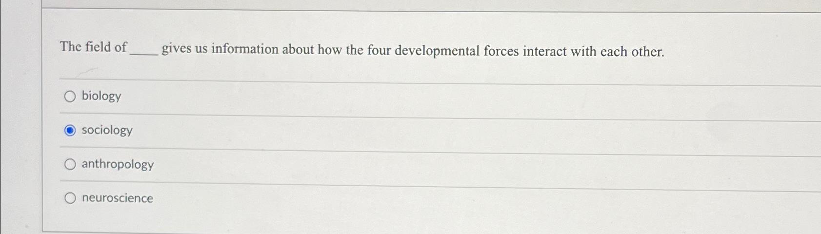 Solved The field of gives us information about how the four | Chegg.com