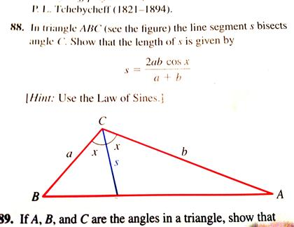 Solved P.L Tehebycheff (1821-1894) In triangle ABC (see the | Chegg.com