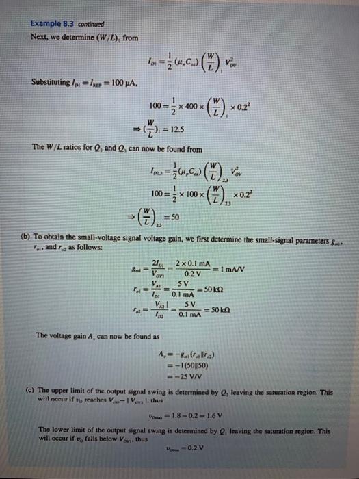 Solved Example 8.3 A practical circuit implementation of the | Chegg.com