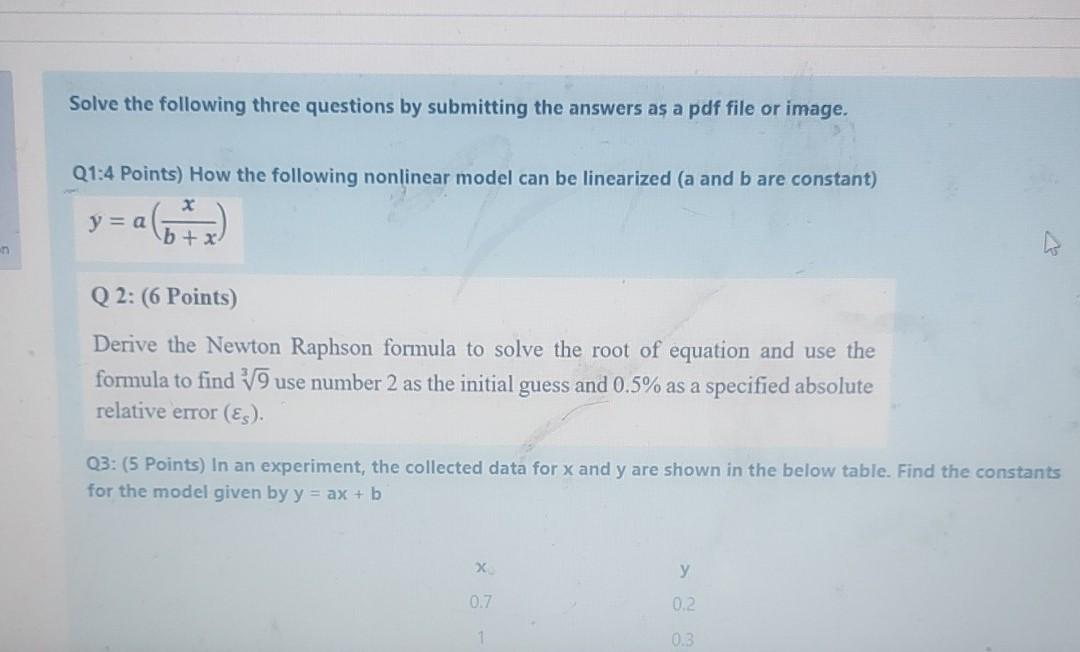 Solved Solve the following three questions by submitting the | Chegg.com