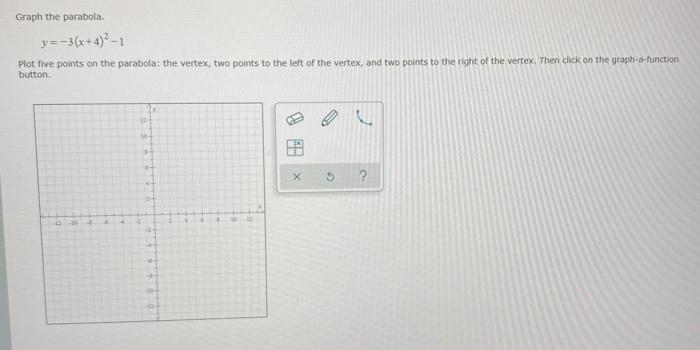 Solved Graph The Parabola Y 3 X 4 2 1 Plot Five Points On Chegg Com